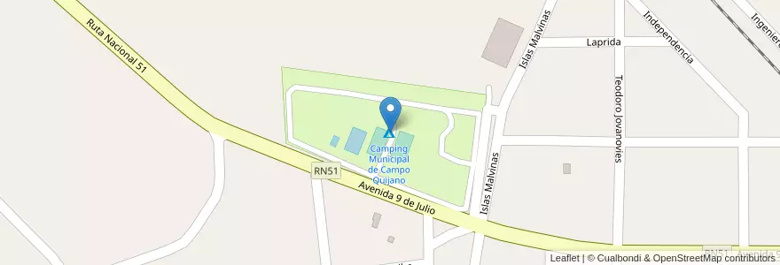 Mapa de ubicacion de Camping Municipal de Campo Quijano en 阿根廷, Salta, Rosario De Lerma, Municipio De Campo Quijano.