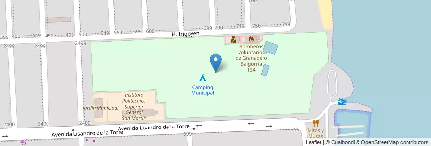 Mapa de ubicacion de Camping Municipal en Argentinien, Santa Fe, Departamento Rosario, Municipio De Granadero Baigorria, Granadero Baigorria.