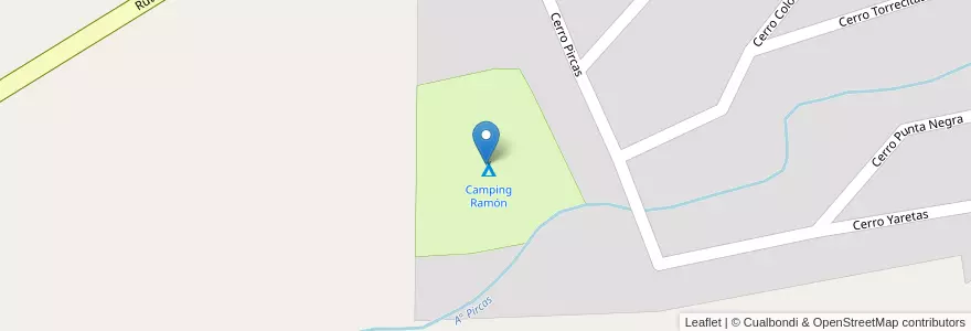 Mapa de ubicacion de Camping Ramón en Arjantin, Şili, Mendoza, Departamento Tunuyán, Distrito Los Chacales.
