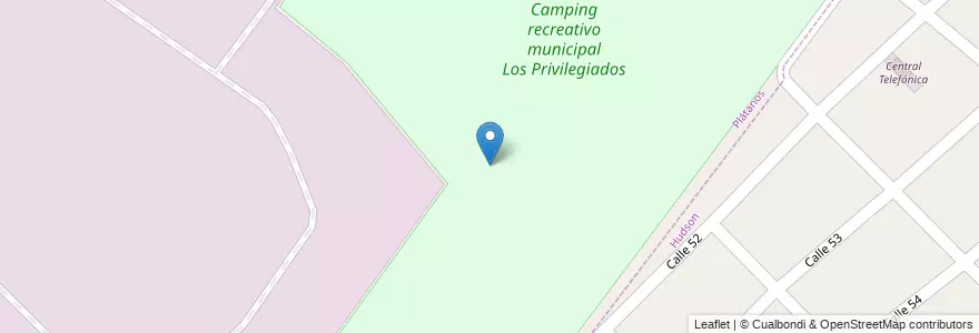 Mapa de ubicacion de Camping recreativo municipal Los Privilegiados en アルゼンチン, ブエノスアイレス州, Partido De Berazategui, Plátanos, Hudson.