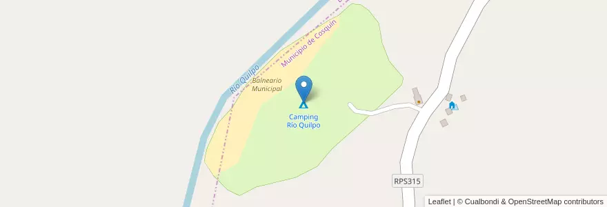 Mapa de ubicacion de Camping Río Quilpo en 아르헨티나, Córdoba, Departamento Punilla, Pedanía Dolores, Municipio De Cosquín.