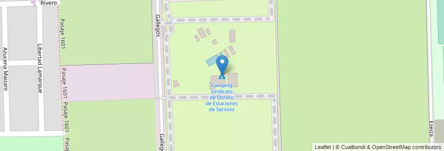 Mapa de ubicacion de Camping Sindicato de Obrero de Estaciones de Servicio en الأرجنتين, سانتا في, Departamento Rosario, Municipio De Rosario, روساريو.