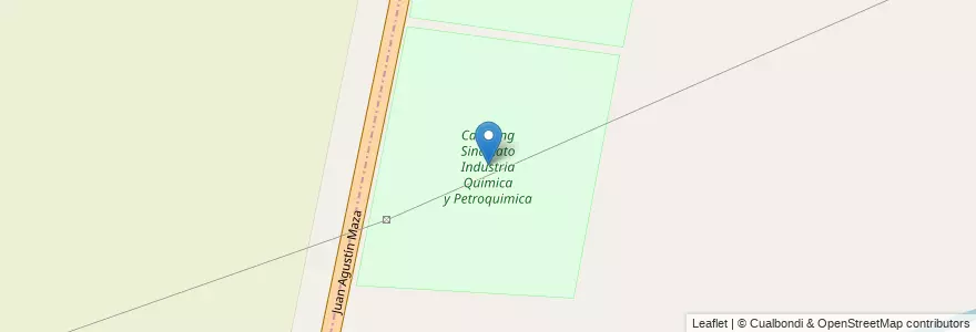 Mapa de ubicacion de Camping Sindicato Industria Quimica y Petroquimica en アルゼンチン, チリ, メンドーサ州, Departamento Maipú, Distrito Cruz De Piedra.