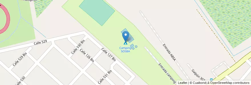 Mapa de ubicacion de Camping SOSBA en الأرجنتين, بوينس آيرس, Partido De Ensenada.
