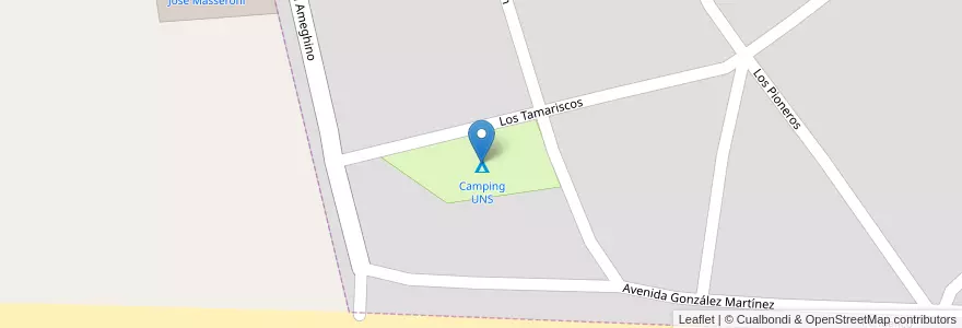 Mapa de ubicacion de Camping UNS en Argentina, Pehuencó.