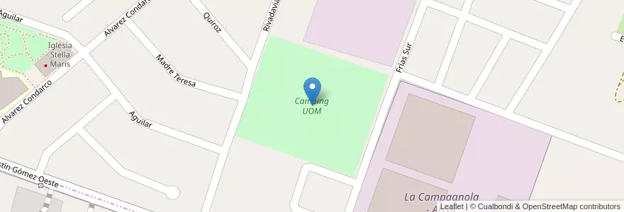 Mapa de ubicacion de Camping UOM en Аргентина, Сан-Хуан, Чили, Rawson.