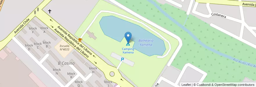 Mapa de ubicacion de Camping Xamena en الأرجنتين, Salta, Capital, Municipio De Salta, Salta.