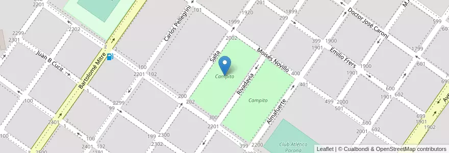 Mapa de ubicacion de Campito en Argentine, Province De Buenos Aires, Partido De San Pedro, San Pedro.