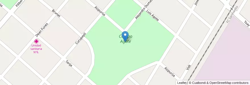 Mapa de ubicacion de Campo Agote en Arjantin, Buenos Aires, Partido De Merlo, Merlo.