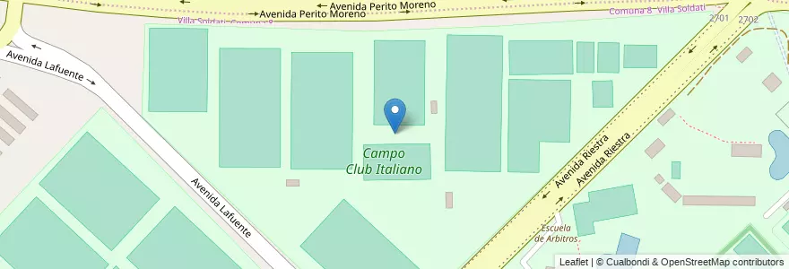 Mapa de ubicacion de Campo Club Italiano, Villa Soldati en Argentinië, Ciudad Autónoma De Buenos Aires, Buenos Aires.