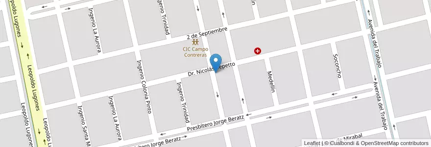 Mapa de ubicacion de Campo Contreras en アルゼンチン, サンティアゴ・デル・エステロ州, Departamento Capital, Santiago Del Estero.