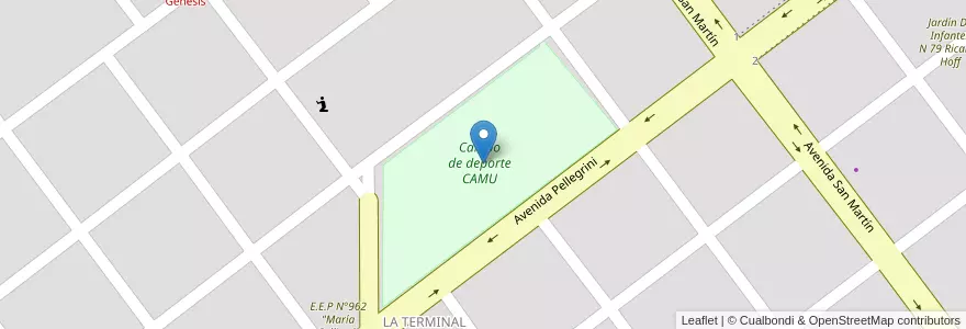 Mapa de ubicacion de Campo de deporte CAMU en アルゼンチン, チャコ州, Departamento Mayor Luis Jorge Fontana, Municipio De Coronel Du Graty, Coronel Du Graty.