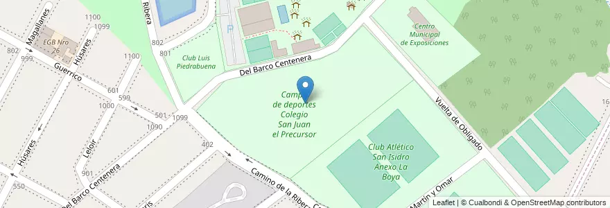 Mapa de ubicacion de Campo de deportes Colegio San Juan el Precursor en Argentine, Province De Buenos Aires, Partido De San Isidro, San Isidro.