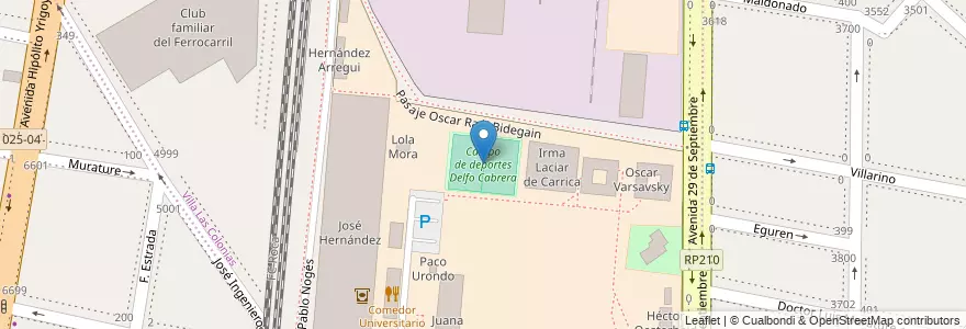 Mapa de ubicacion de Campo de deportes Delfo Cabrera en Argentinië, Buenos Aires, Partido De Lanús, Remedios De Escalada.