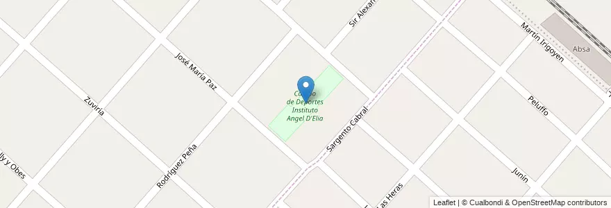 Mapa de ubicacion de Campo de Deportes Instituto Angel D'Elia en Argentinië, Buenos Aires, Partido De San Miguel, San Miguel.