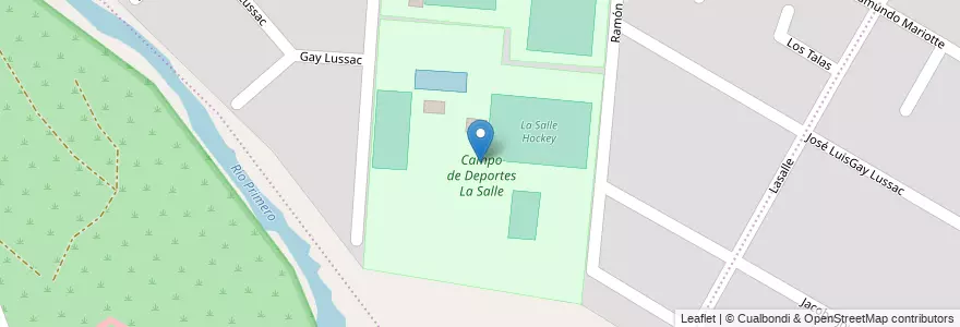 Mapa de ubicacion de Campo de Deportes La Salle en Аргентина, Кордова, Departamento Capital, Pedanía Capital, Córdoba, Municipio De Córdoba.