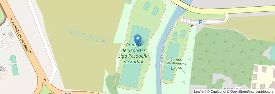 Mapa de ubicacion de Campo de deportes Liga Posadeña de Fútbol en Argentine, Misiones, Departamento Capital, Municipio De Posadas.
