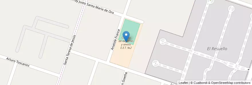 Mapa de ubicacion de Campo de deportes y anexo E.E.T. №2 en Argentina, Provincia Di Buenos Aires, Partido De Moreno, La Reja.