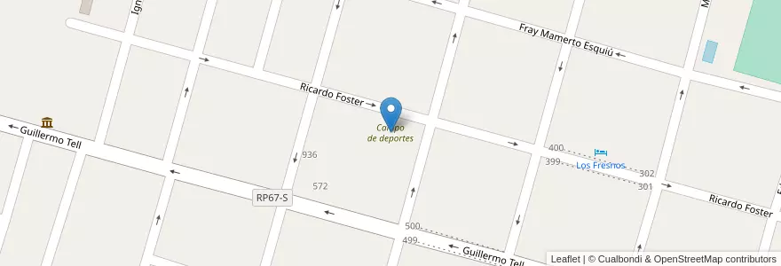 Mapa de ubicacion de Campo de deportes en آرژانتین, سانتافه, Departamento Las Colonias, Municipio De San Jerónimo Norte, San Jerónimo Norte.