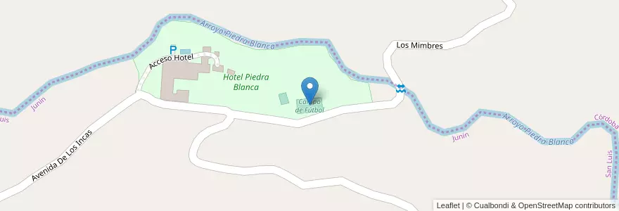 Mapa de ubicacion de Campo de Fútbol en 阿根廷, Córdoba, Departamento San Javier.