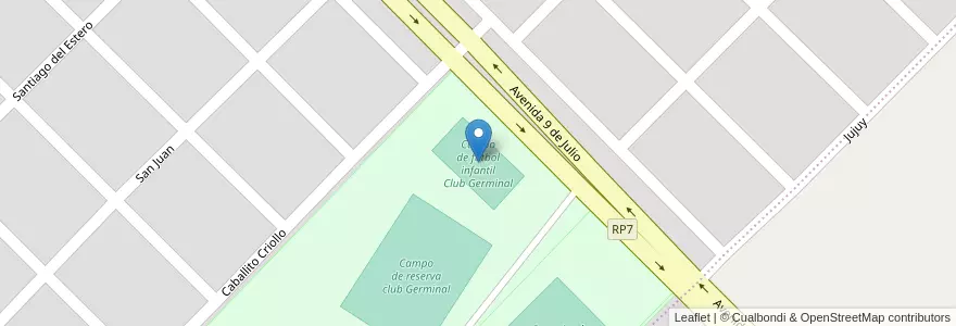Mapa de ubicacion de Campo de futbol infantil Club Germinal en Argentinien, Chubut, Departamento Rawson, Rawson.