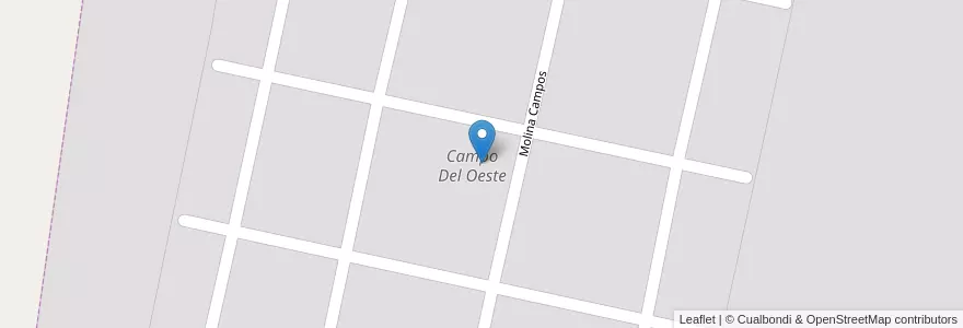 Mapa de ubicacion de Campo Del Oeste en Аргентина, Кордова, Departamento Unión, Pedanía Bell Ville, Municipio De Bell Ville, Bell Ville.