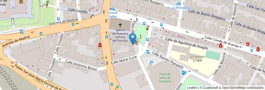 Mapa de ubicacion de Campo del toro en Spanien, Aragonien, Saragossa, Zaragoza, Saragossa.