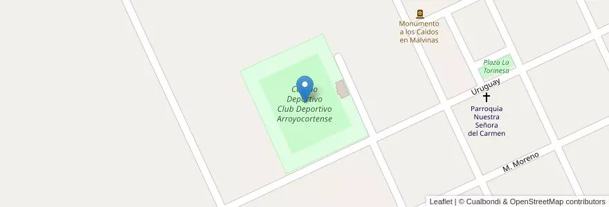 Mapa de ubicacion de Campo Deportivo Club Deportivo Arroyocortense en アルゼンチン, ブエノスアイレス州, Partido De Saavedra.