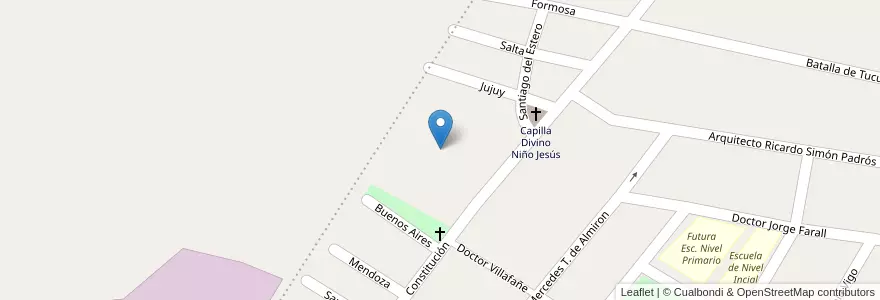 Mapa de ubicacion de Campo Deportivo en アルゼンチン, トゥクマン州, Departamento Monteros, Municipio De Villa Quinteros.