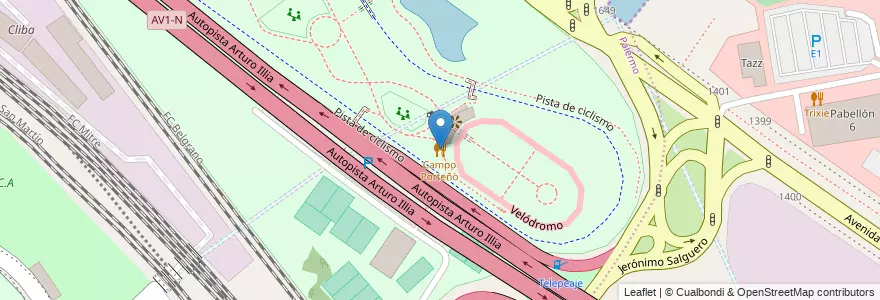 Mapa de ubicacion de Campo Porteño, Palermo en Argentinië, Ciudad Autónoma De Buenos Aires, Buenos Aires, Comuna 14.