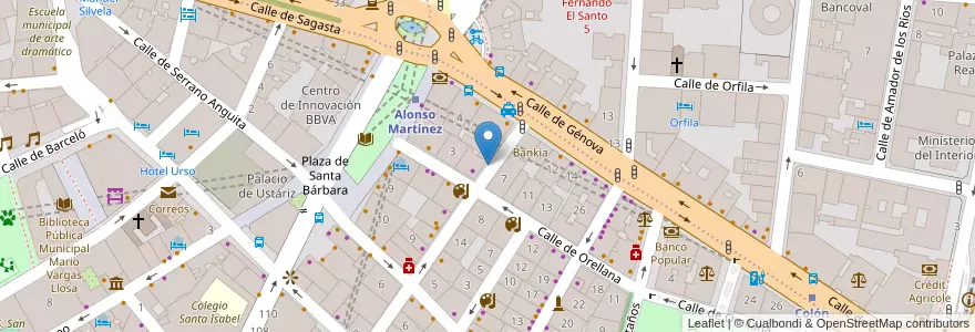 Mapa de ubicacion de CAMPOAMOR, CALLE, DE,17 en إسبانيا, منطقة مدريد, منطقة مدريد, Área Metropolitana De Madrid Y Corredor Del Henares, مدريد.