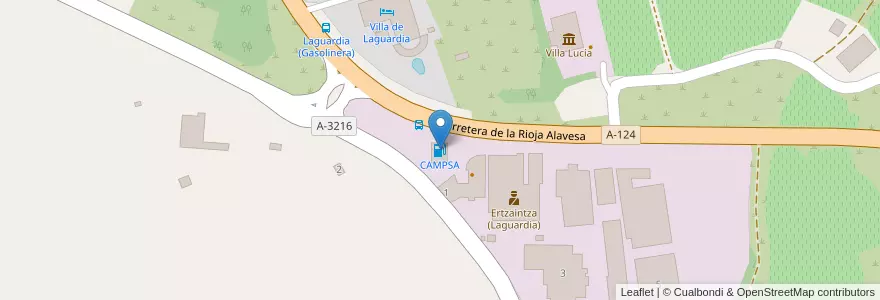 Mapa de ubicacion de CAMPSA en Испания, Страна Басков, Алава, Arabako Errioxa/Rioja Alavesa, Laguardia.