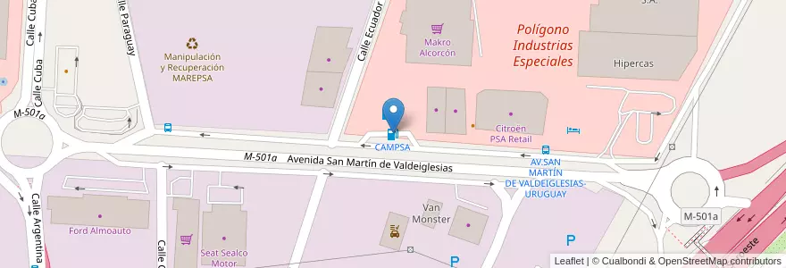 Mapa de ubicacion de CAMPSA en Spain, Community Of Madrid, Community Of Madrid, Área Metropolitana De Madrid Y Corredor Del Henares, Alcorcón.