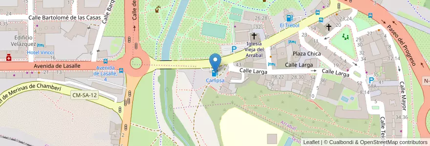 Mapa de ubicacion de Campsa en Испания, Кастилия И Леон, Саламанка, Campo De Salamanca, Саламанка.