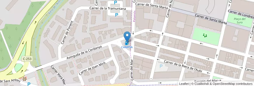 Mapa de ubicacion de CAMPSA en Испания, Каталония, Жирона, Baix Empordà, Palamós.