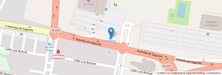 Mapa de ubicacion de CAMPSA en İspanya, Aragón, Teruel, Comunidad De Teruel, Teruel.