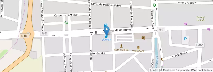 Mapa de ubicacion de CAMPSA en Espanha, Catalunha, Lérida, Pla D'Urgell, Mollerussa.
