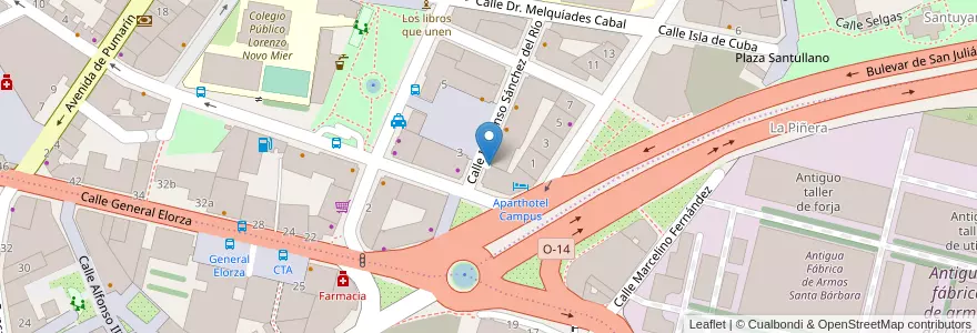 Mapa de ubicacion de Campus en Spanien, Asturien, Asturien, Oviedo.