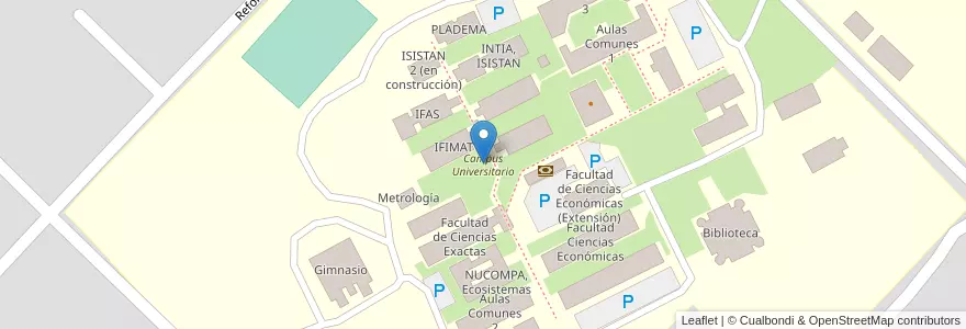 Mapa de ubicacion de Campus Universitario en アルゼンチン, ブエノスアイレス州, Partido De Tandil, Tandil.
