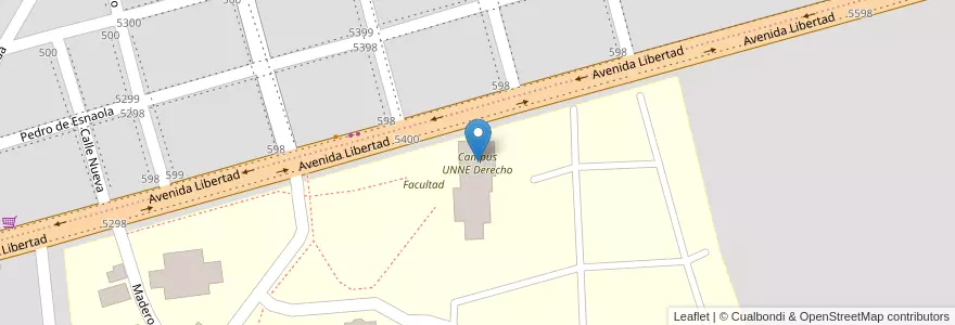 Mapa de ubicacion de Campus UNNE Derecho en アルゼンチン, コリエンテス州, Departamento Capital, Corrientes, Corrientes.