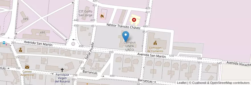 Mapa de ubicacion de Campus UNPA UACO en الأرجنتين, تشيلي, محافظة سانتا كروز, Comisión De Fomento De Cañadón Seco, Deseado, Cañadón Seco.