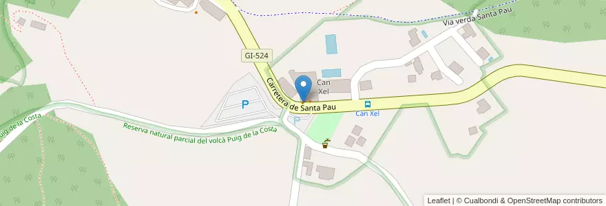 Mapa de ubicacion de Can Xel en Espagne, Catalogne, Gérone, Garrotxa, Santa Pau.