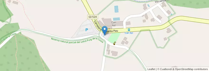 Mapa de ubicacion de Can Xel en スペイン, カタルーニャ州, ジローナ, Garrotxa, Santa Pau.