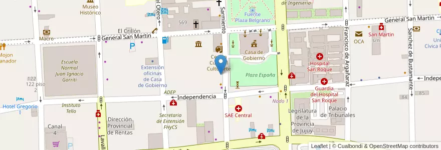 Mapa de ubicacion de Canal 2 en Аргентина, Жужуй, Departamento Doctor Manuel Belgrano, Municipio De San Salvador De Jujuy.