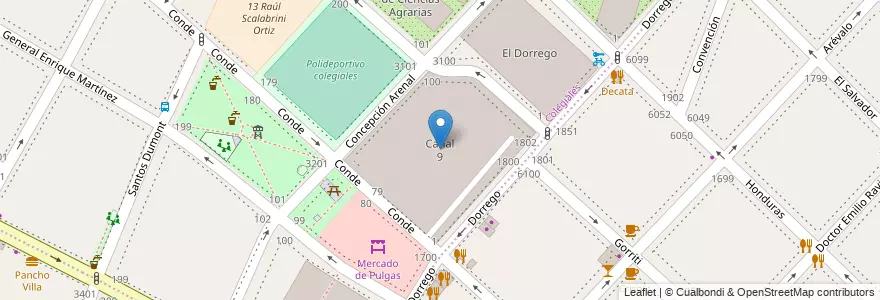 Mapa de ubicacion de Canal 9, Colegiales en Argentine, Ciudad Autónoma De Buenos Aires, Buenos Aires.