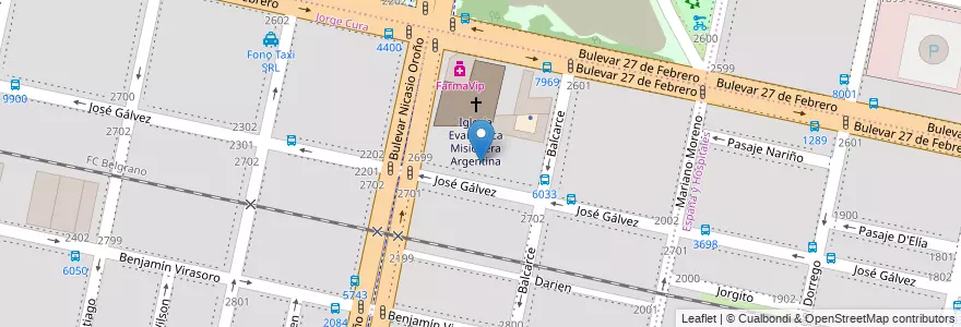 Mapa de ubicacion de Canal Luz HD en الأرجنتين, سانتا في, Departamento Rosario, Municipio De Rosario, روساريو.