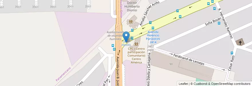Mapa de ubicacion de canal tapado en Argentina, Córdoba, Departamento Capital, Pedanía Capital, Córdoba, Municipio De Córdoba.