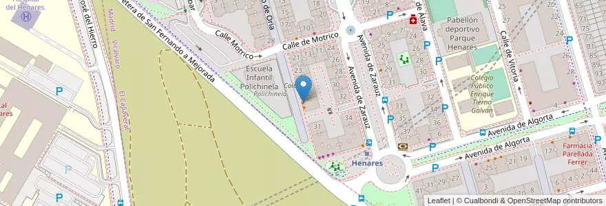 Mapa de ubicacion de Canapé Bar en إسبانيا, منطقة مدريد, منطقة مدريد, Área Metropolitana De Madrid Y Corredor Del Henares, San Fernando De Henares.