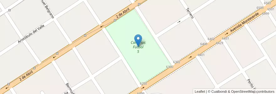 Mapa de ubicacion de Canarios Fútbol 5 en Arjantin, Buenos Aires, Partido De Almirante Brown, Burzaco.