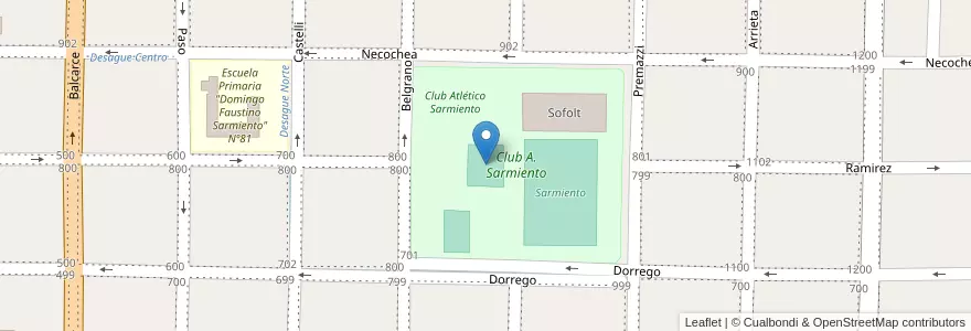 Mapa de ubicacion de Cancas de Tenis en 아르헨티나, 엔트레리오스주, Departamento Villaguay, Distrito Lucas Al Sud, Villaguay.